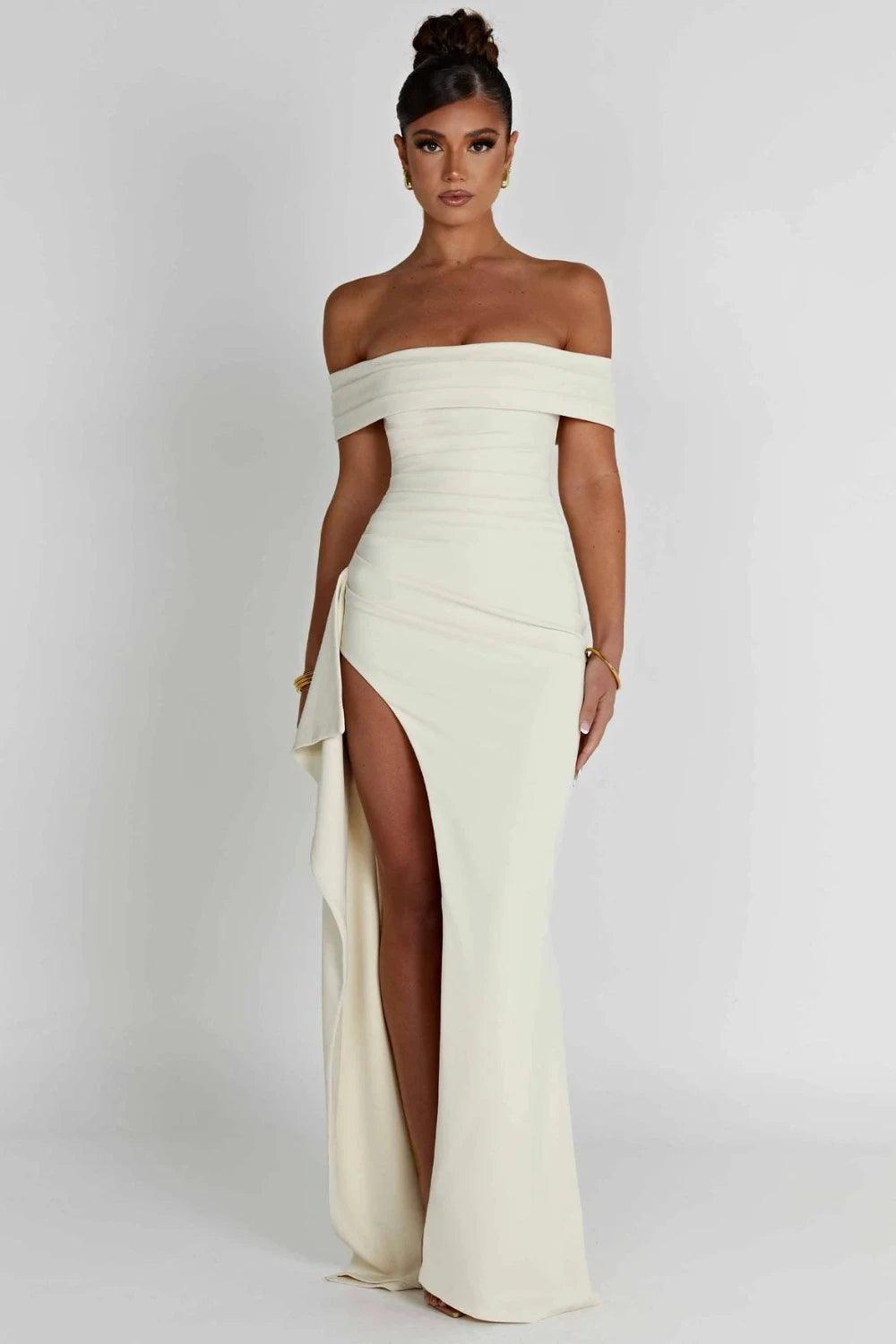 Fieno Elysian Elegance Gown Maxi Dress - Fieno - White Dress - Maxi Dress