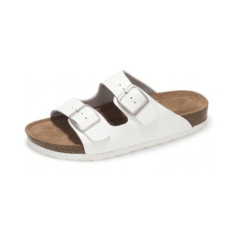 Casual Slippers Two Buckle Flat - sandals-Fieno