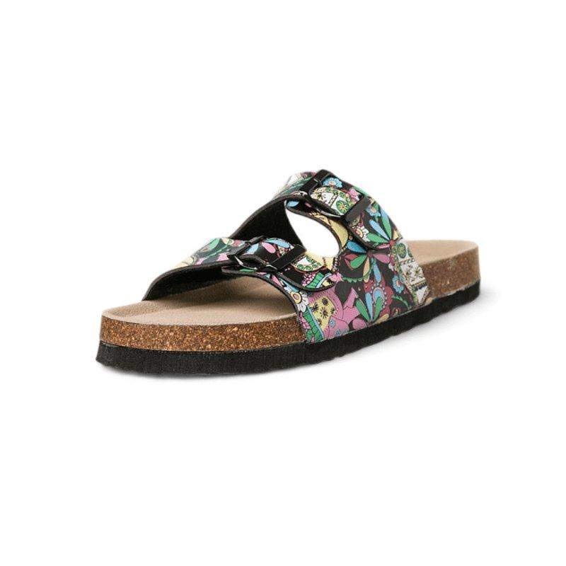 Casual Slippers Two Buckle Flat - FienosandalsFieno