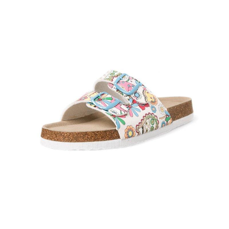 Casual Slippers Two Buckle Flat - FienosandalsFieno