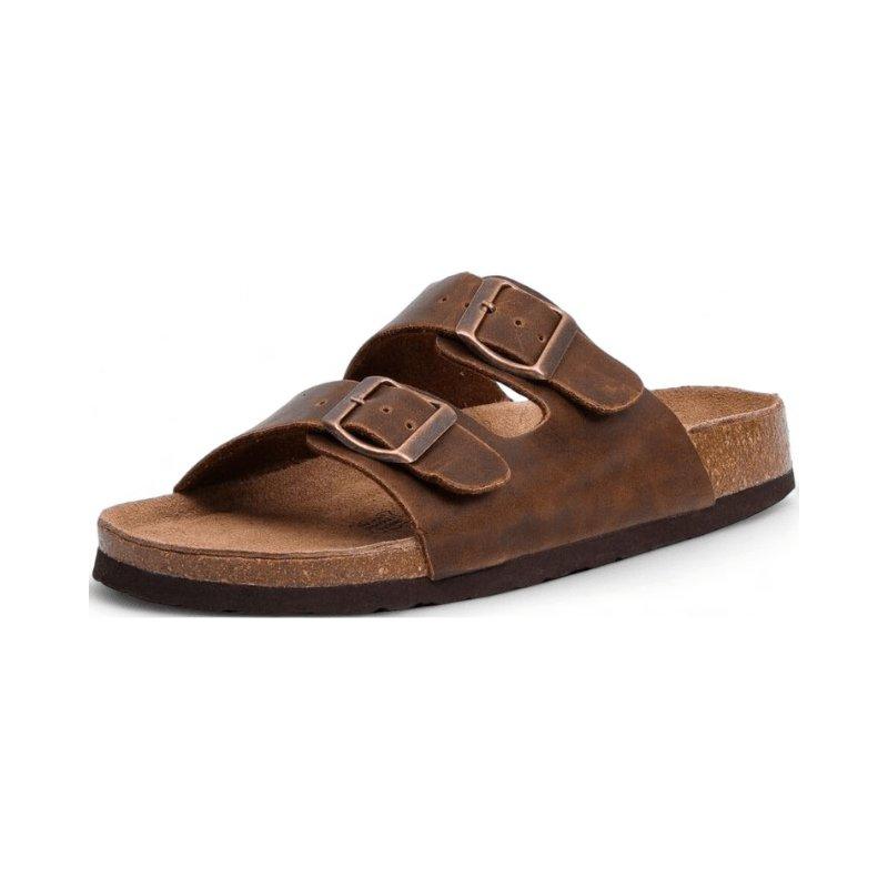 Casual Slippers Two Buckle Flat - FienosandalsFieno