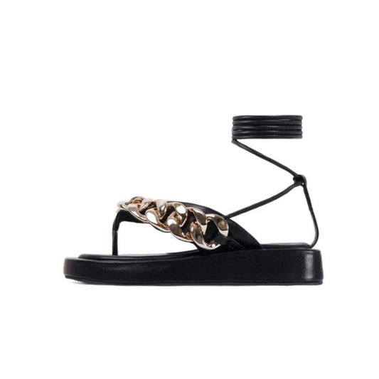 Fieno Elegant Chain Embellished Sandals - FienosandalsFieno