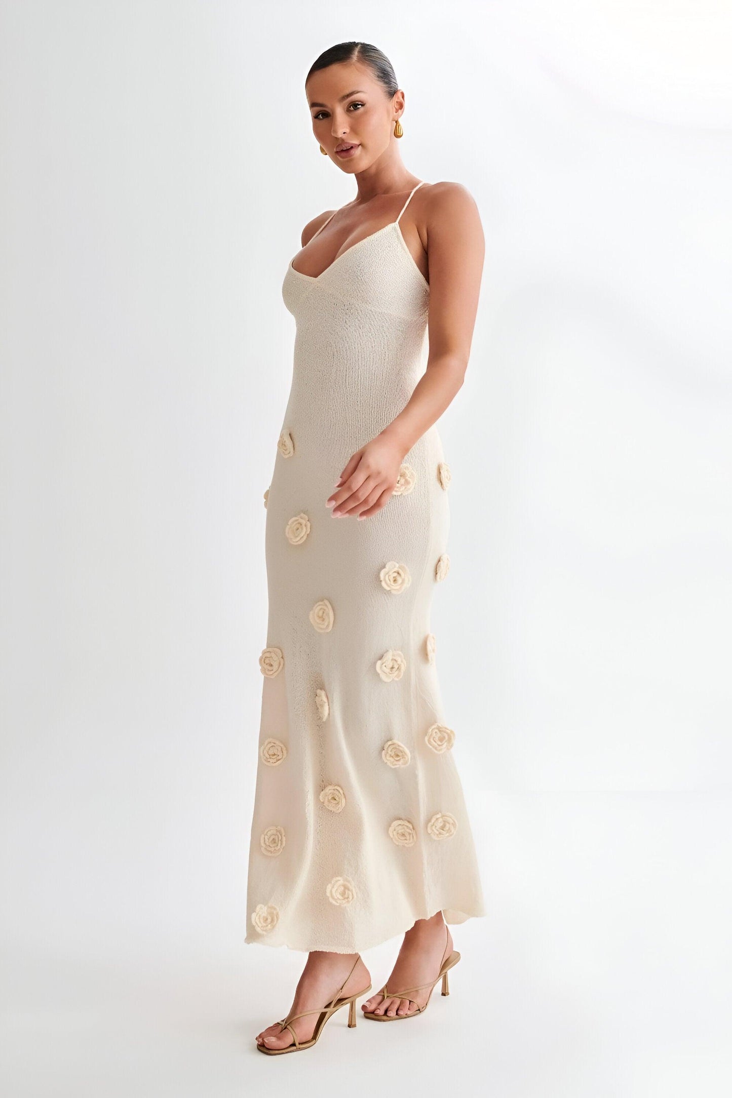 Fieno Floral Appliqué Maxi Dress - Fieno - Maxi Dress - White Dress